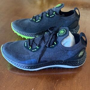 Under Armour Stephen Curry Golf shoes.  Black and Green Men's Shoes